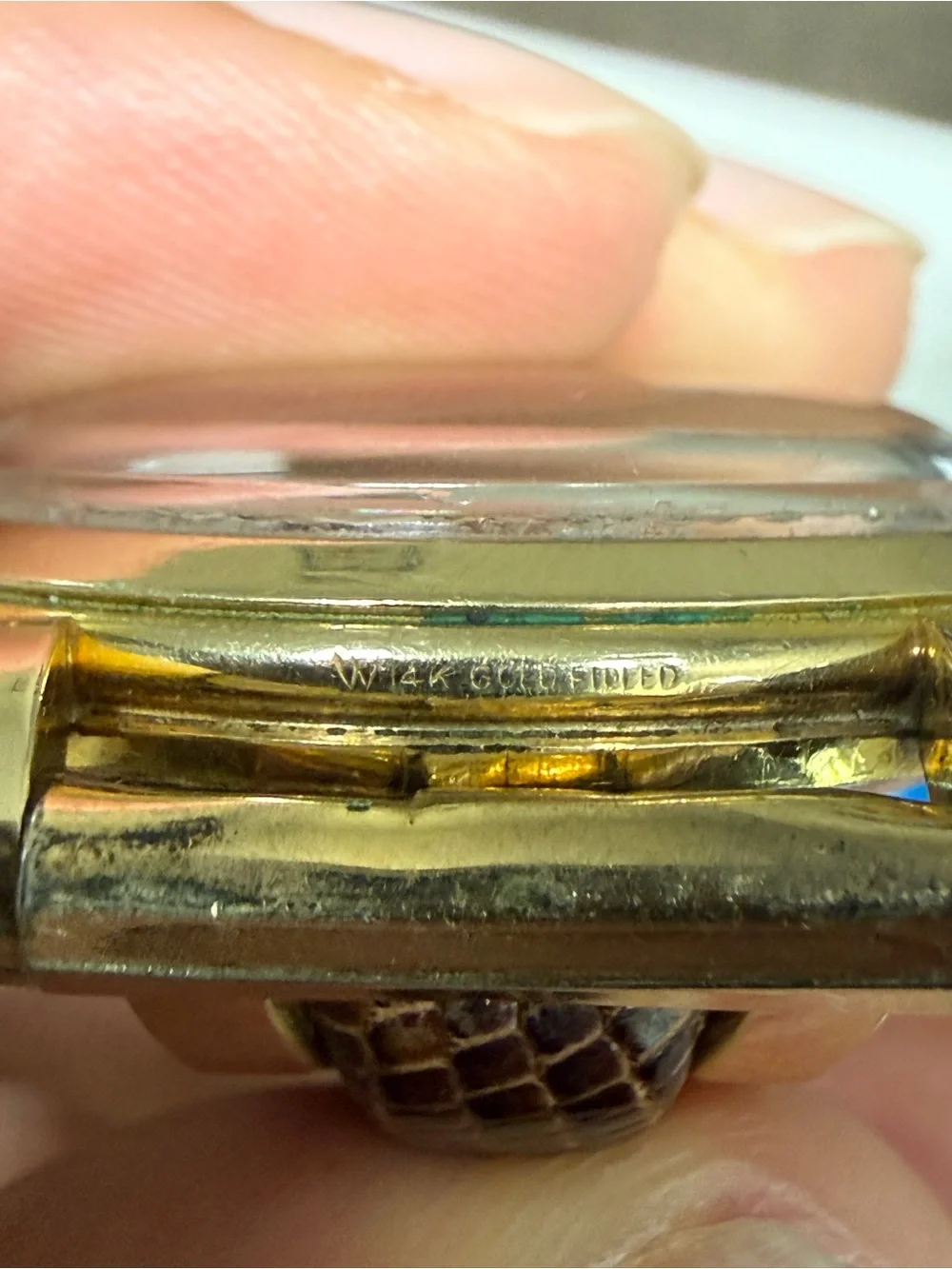Omega vintage Automatic Bumper 14K  Yellow Gold with leather adjustable watch